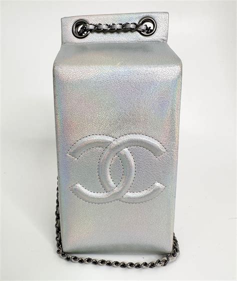 chanel milk carton bag new|CHANEL Iridescent Silver Lait de Coco Milk Carton Bag .